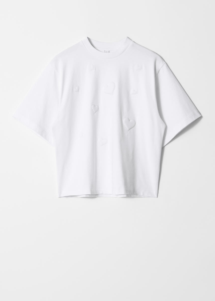 & Other Stories Heart-embossed Cotton T-shirt