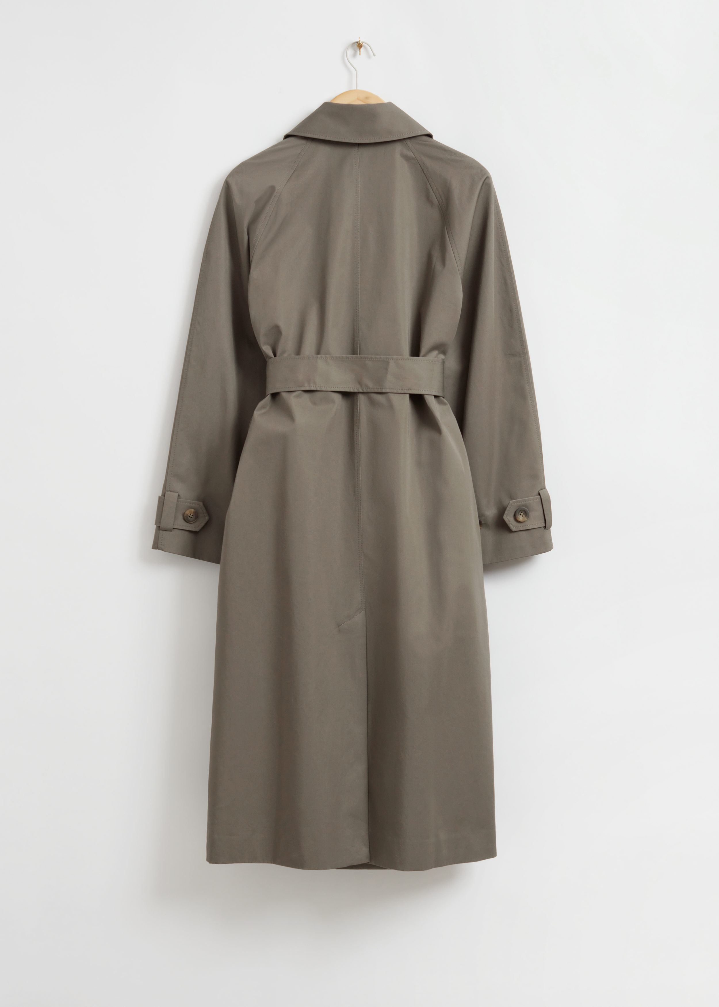 Relaxed Mid-Length Trench Coat - Khaki Green - & Other
