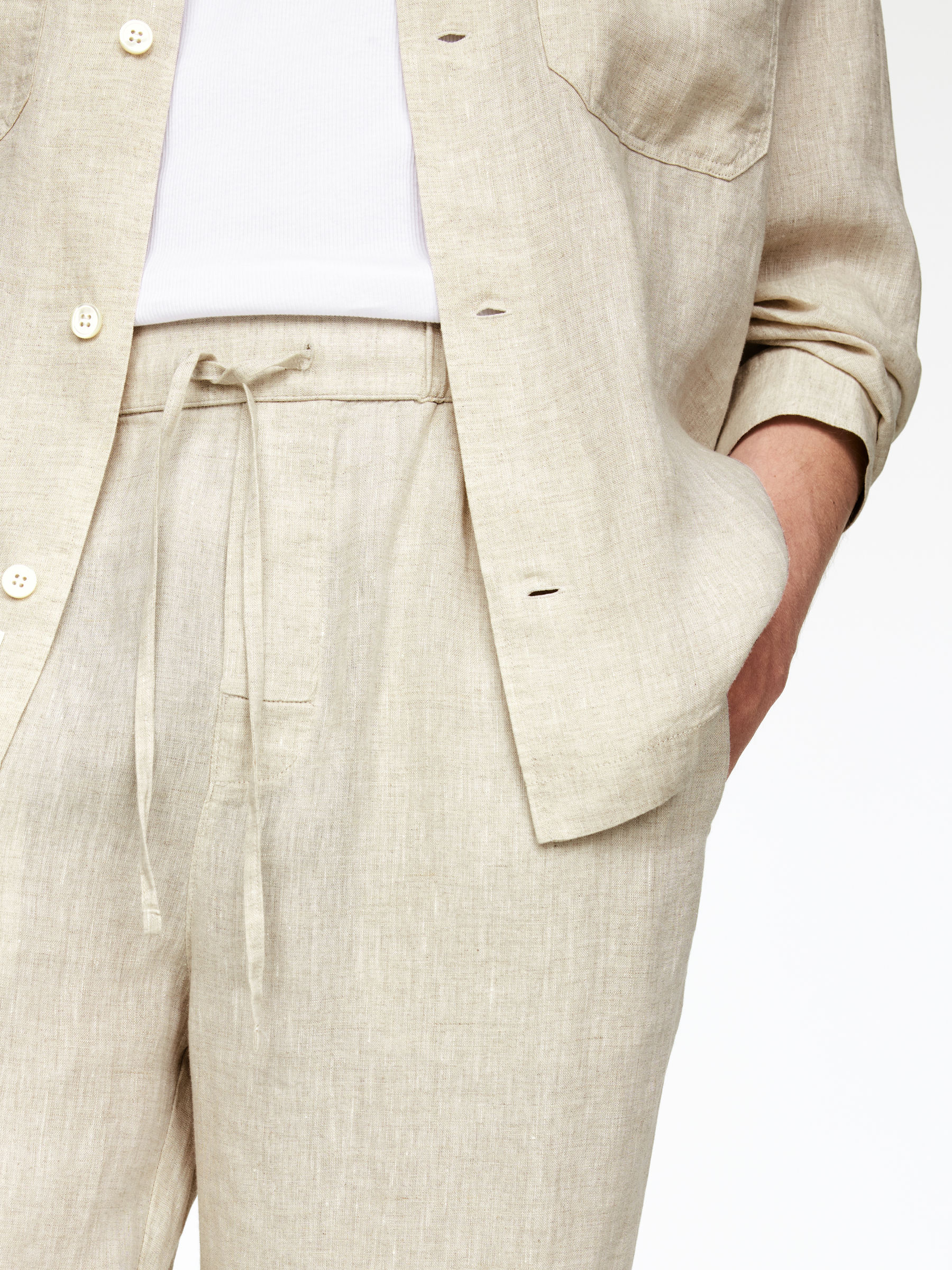 Relaxed Linen Trousers - Beige - Relaxed fit - Men - StillMedia/Lookbook - 6