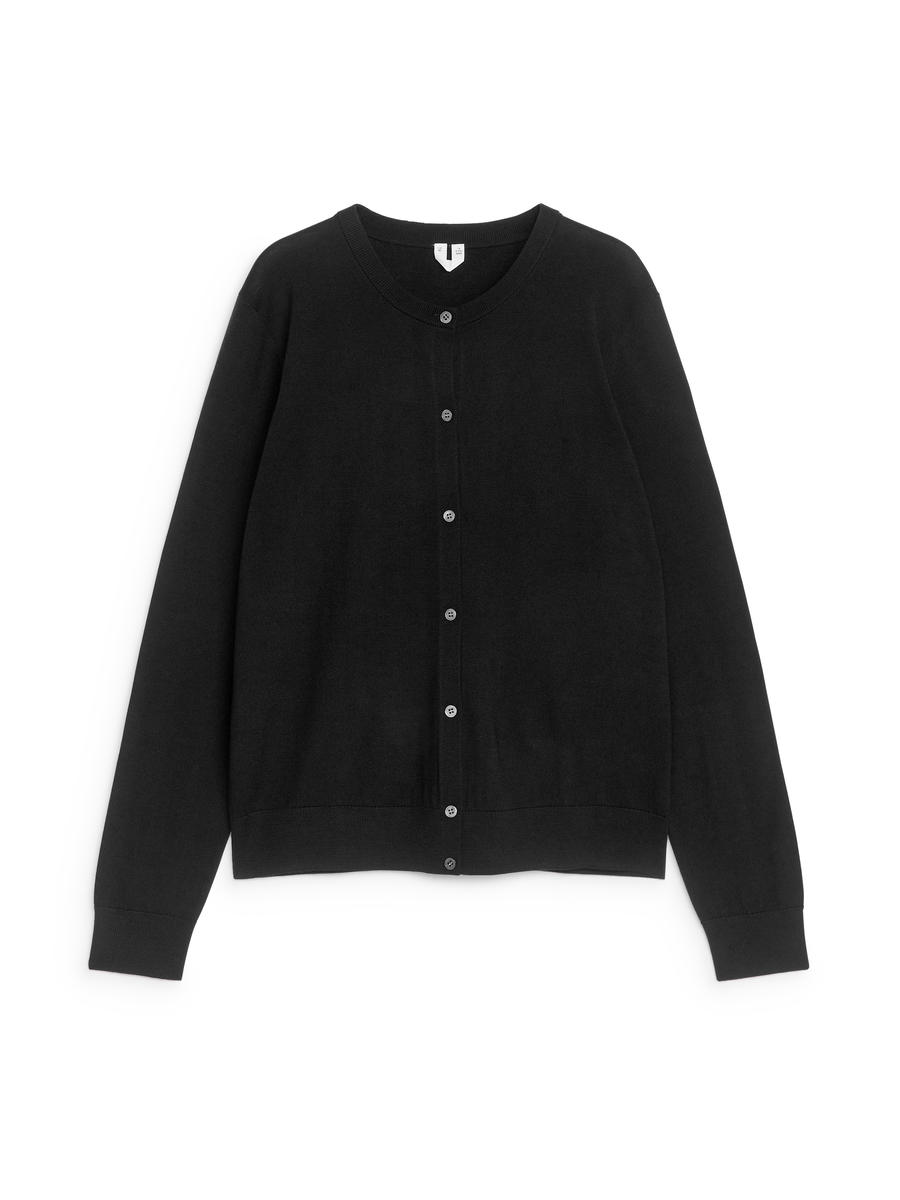 Merino Wool Cardigan Black Women ARKET NL