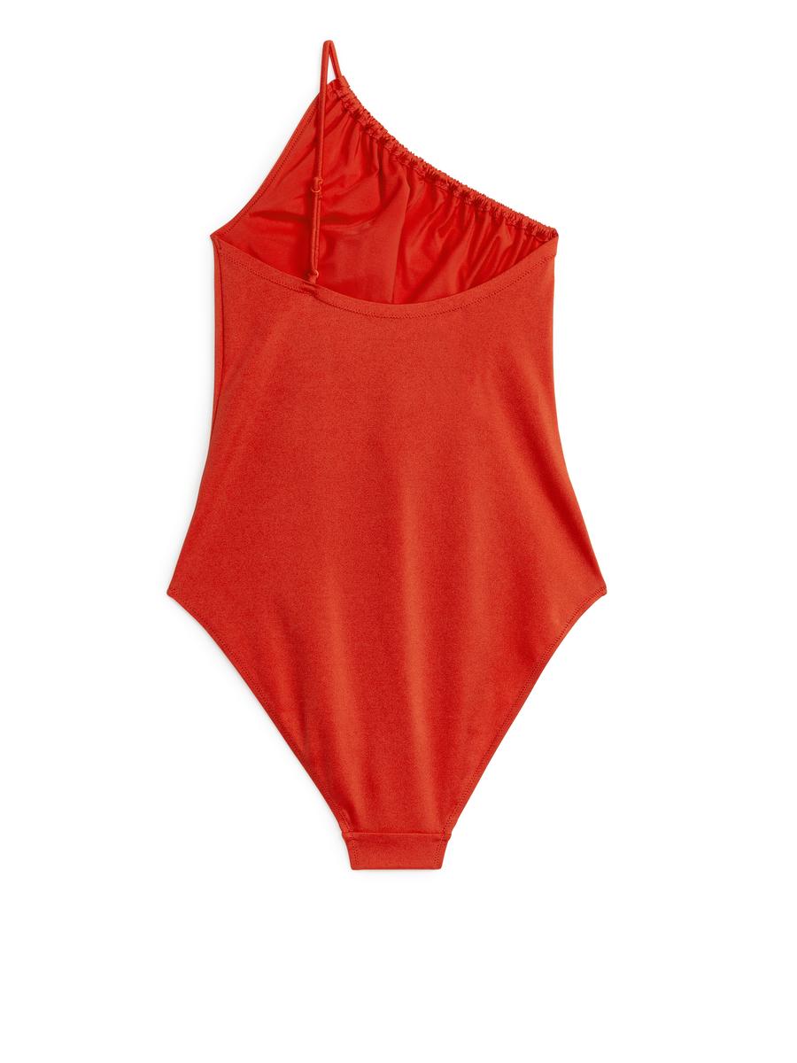 One-Shoulder Swimsuit - Red - Women - 1141365001