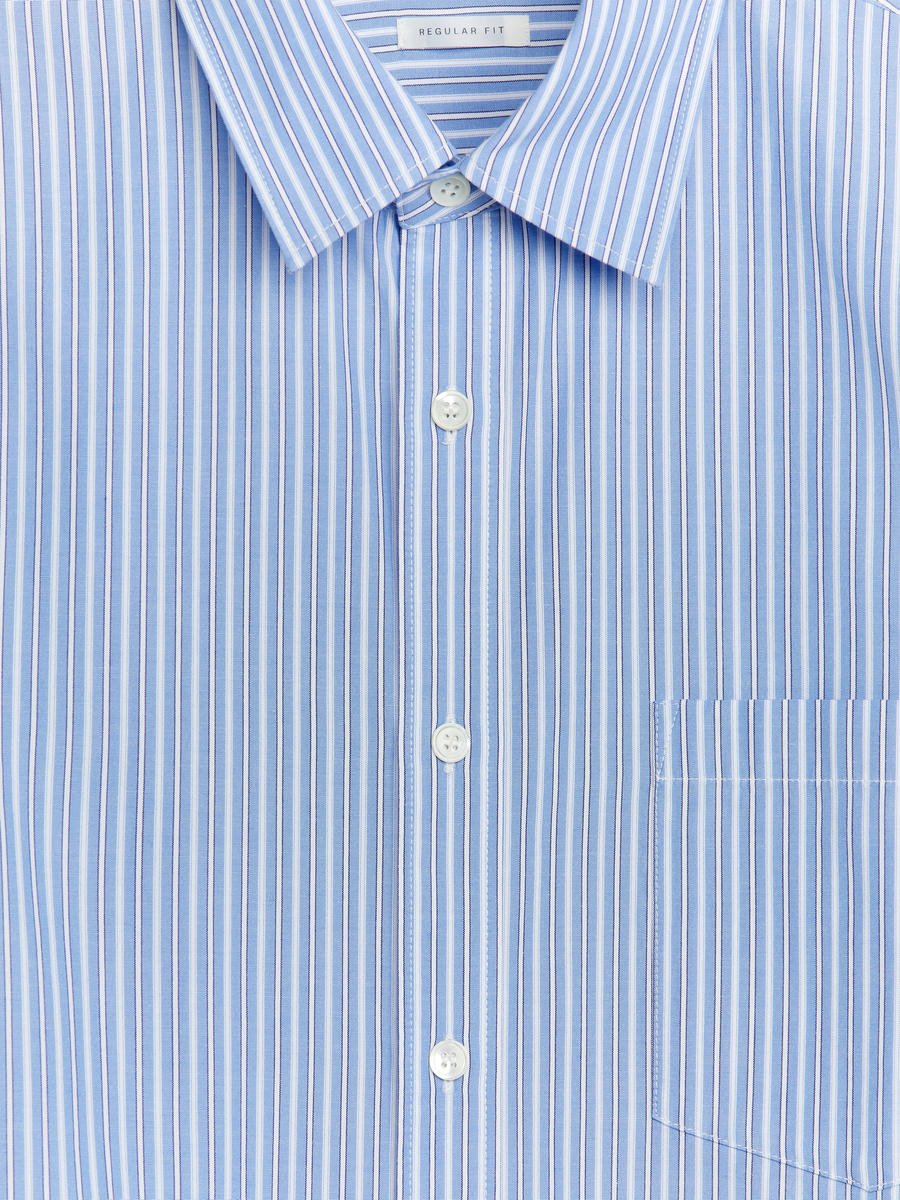 Poplin Shirt - Blue/Striped - Regular fit - Men - 1230999001