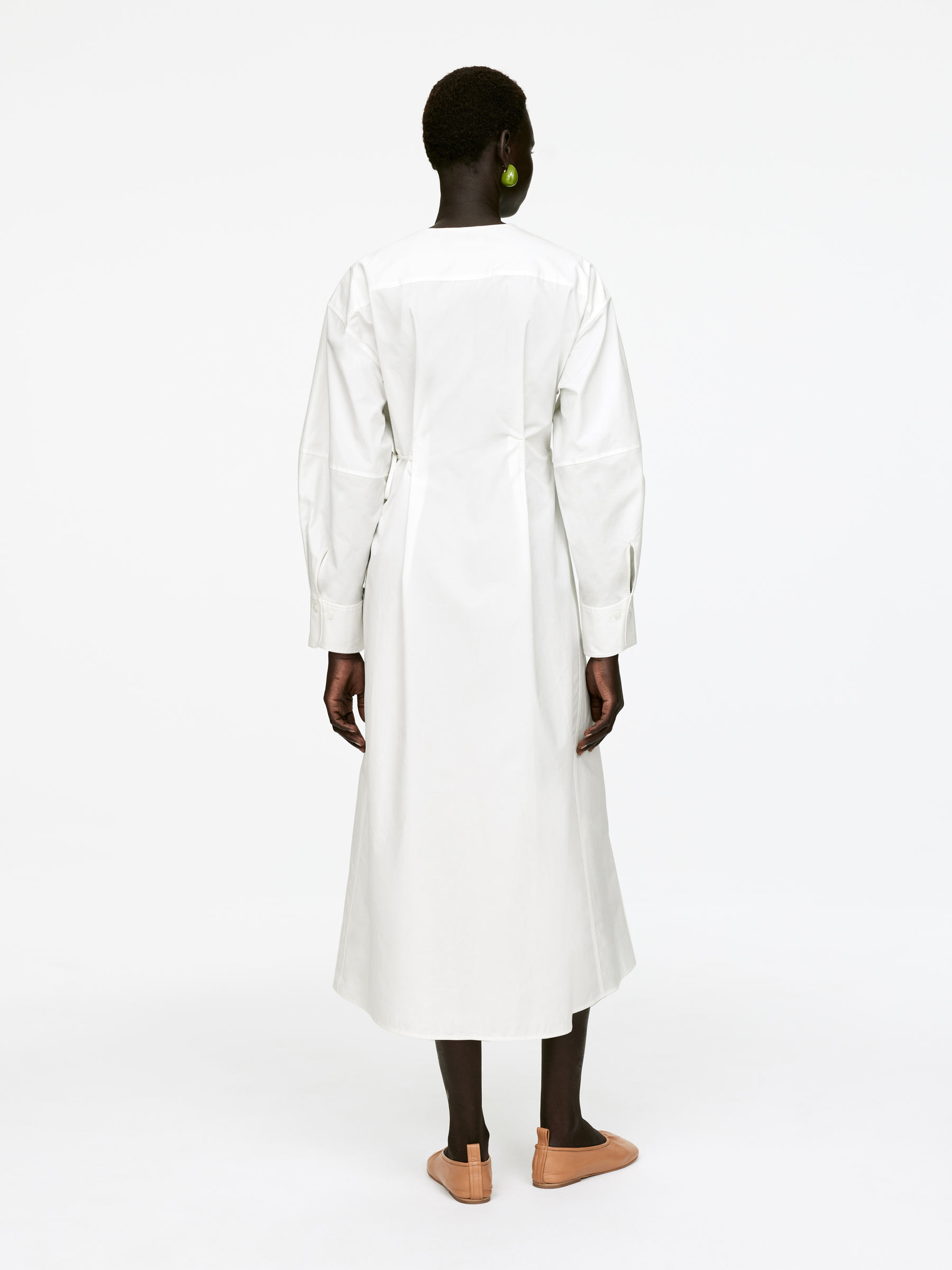 Cotton Wrap Dress - White - Regular fit - Women - StillMedia/Lookbook - 5