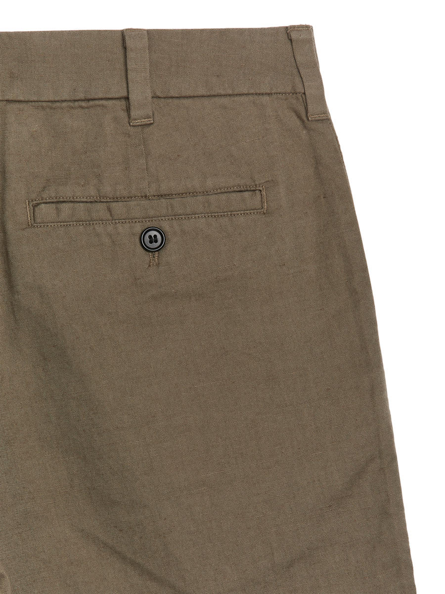 Linen-Blend Shorts - Dark Mole - Slim fit - Men - 1225392002