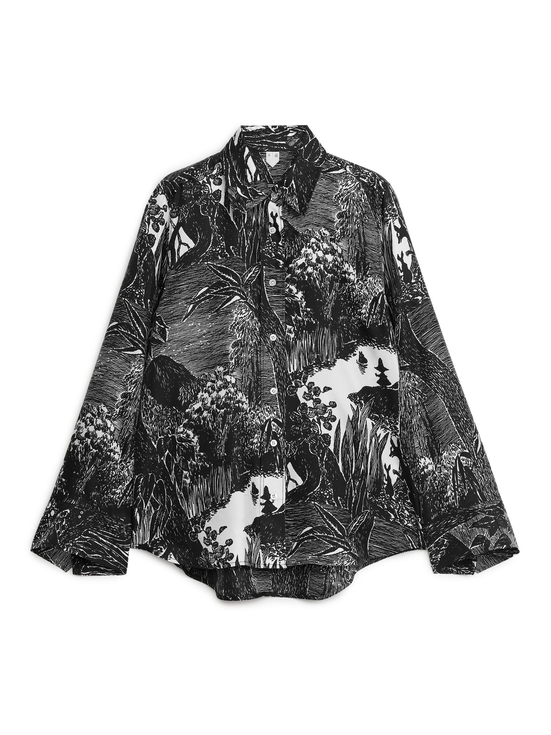 Camisa de seda de ARKET and Tove Jansson - Negro/blanco - Corte estándar - Women - StillMedia/DescriptiveStillLife - 1