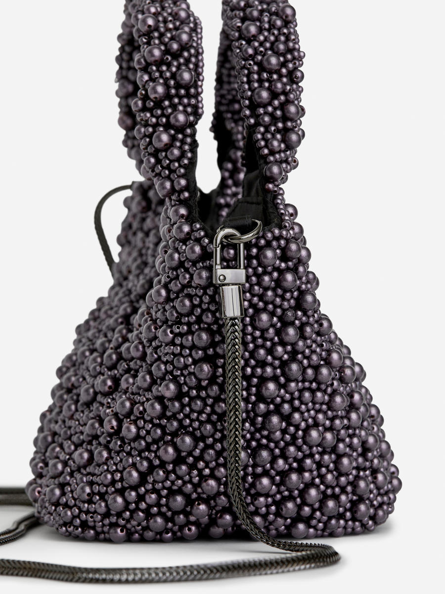 Pearl Handbag - Dark Grey - Femme - 1256374001