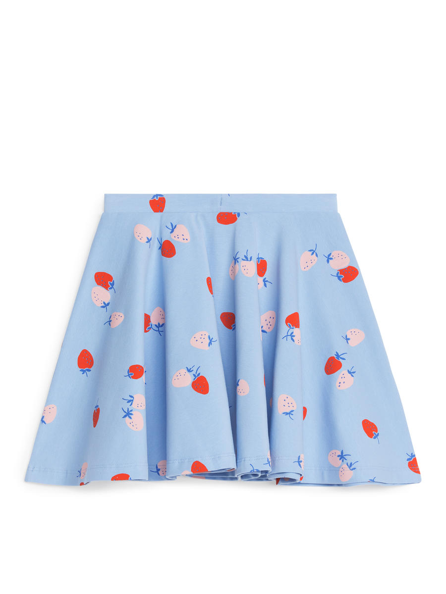 Printed Jersey Skirt-#859DD6-7206