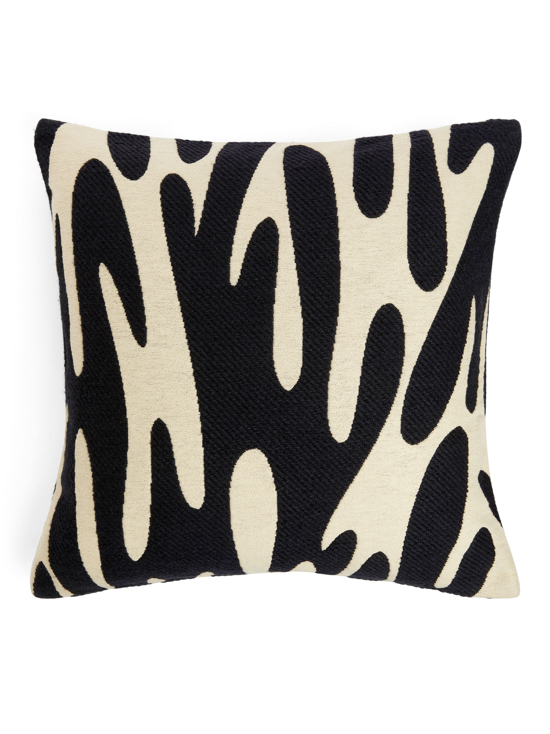 Kopfkissenbezug aus Baumwolle und Wolle 50 x 50 cm - Dunkelblau/Beige - Haushaltswaren - StillMedia/DescriptiveStillLife - 1