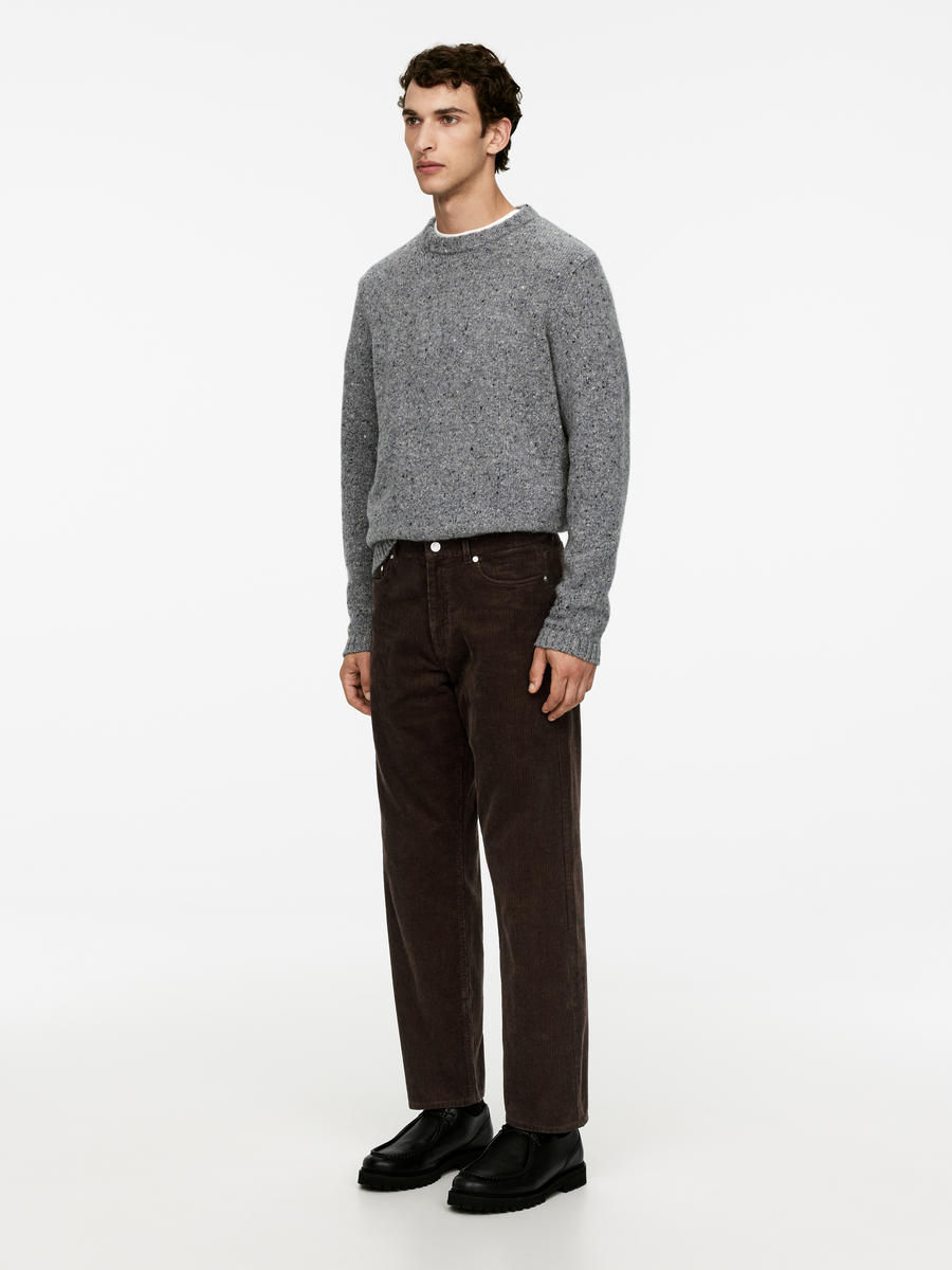 LOOSE Corduroy Trousers-#3D3A37-9734