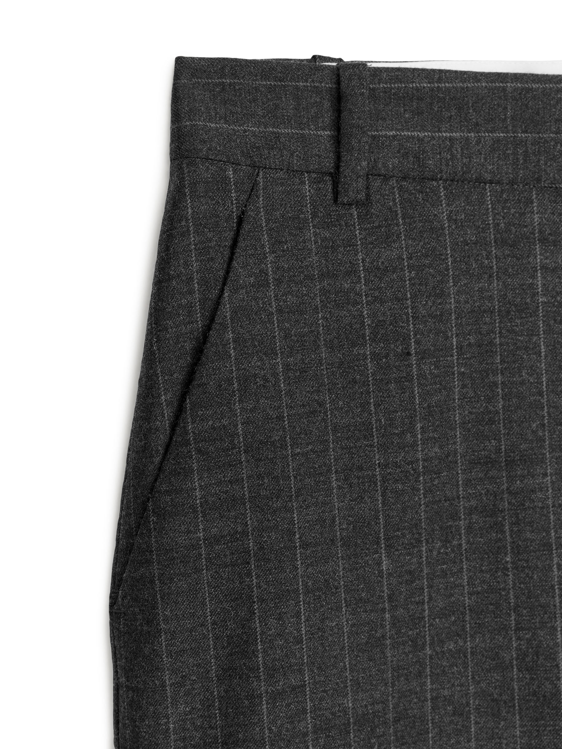 Falda tubo de mezcla de lana con raya diplomática - Gris/blanco - Corte estándar - Women - StillMedia/DescriptiveDetail - 2