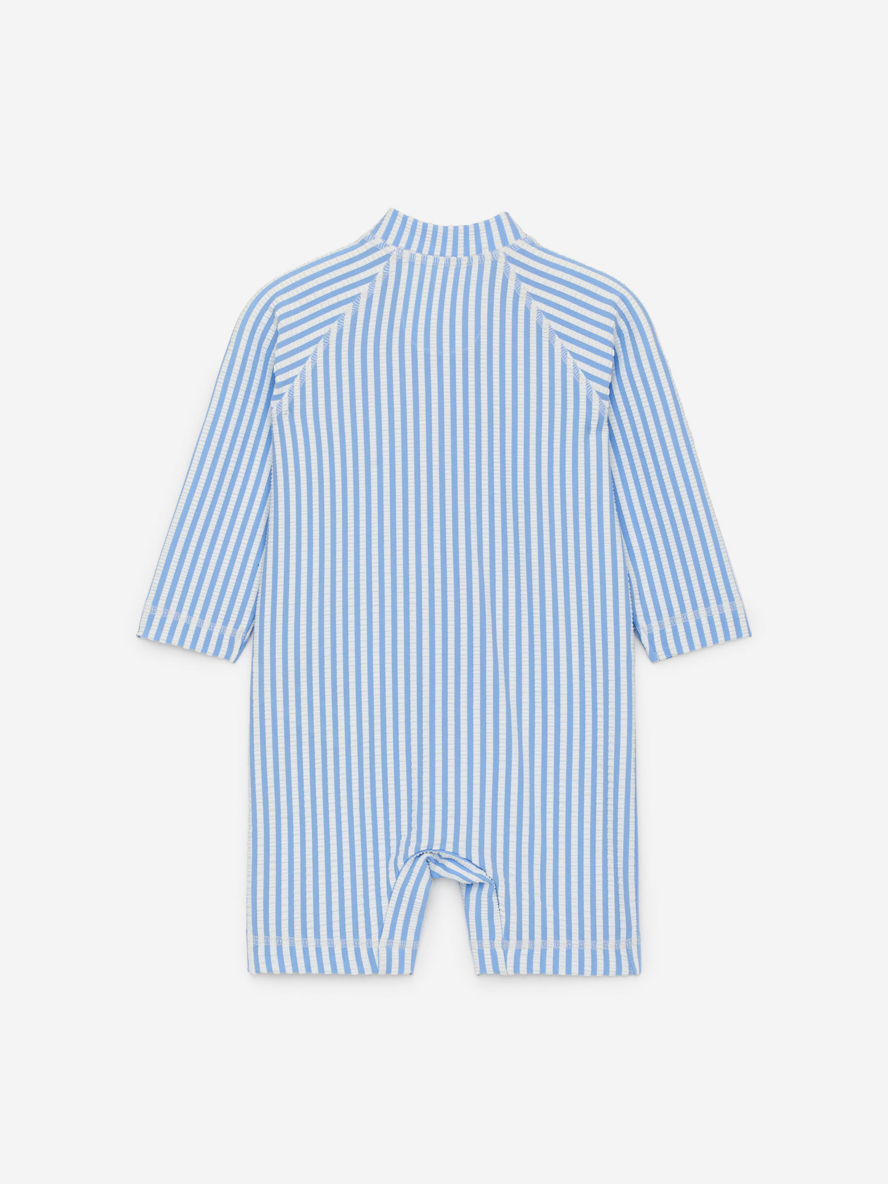 Long Seersucker UV Swim Overall - Light Blue/White - Regular fit - Children - StillMedia/DescriptiveStillLife - 1