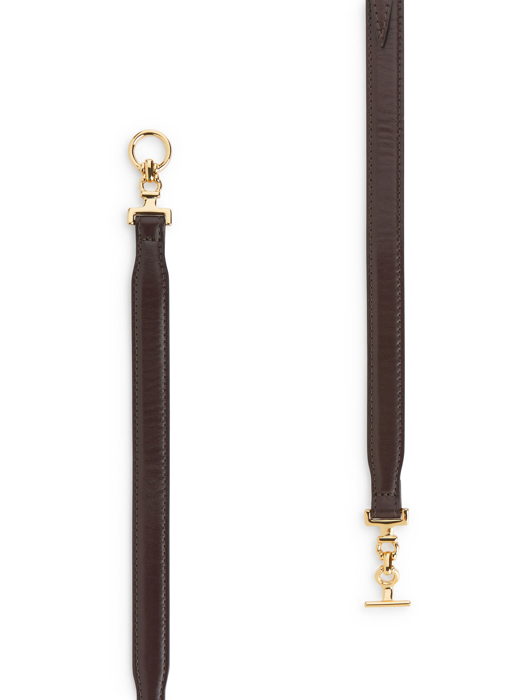 Ceinture en cuir à fermoir en T - Marron foncé - Femme - StillMedia/DescriptiveDetail - 2