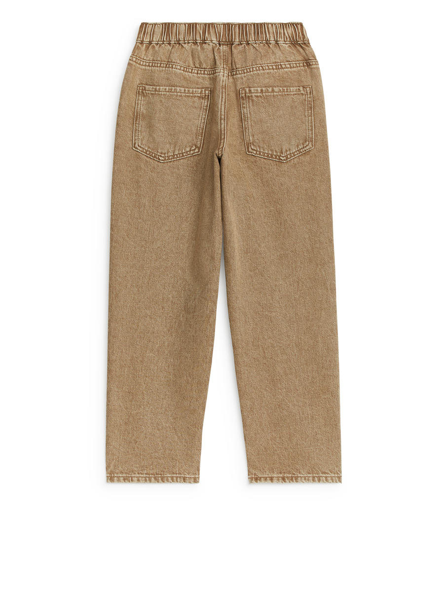 Pull-On Denim Trousers-#C1AC93-12400