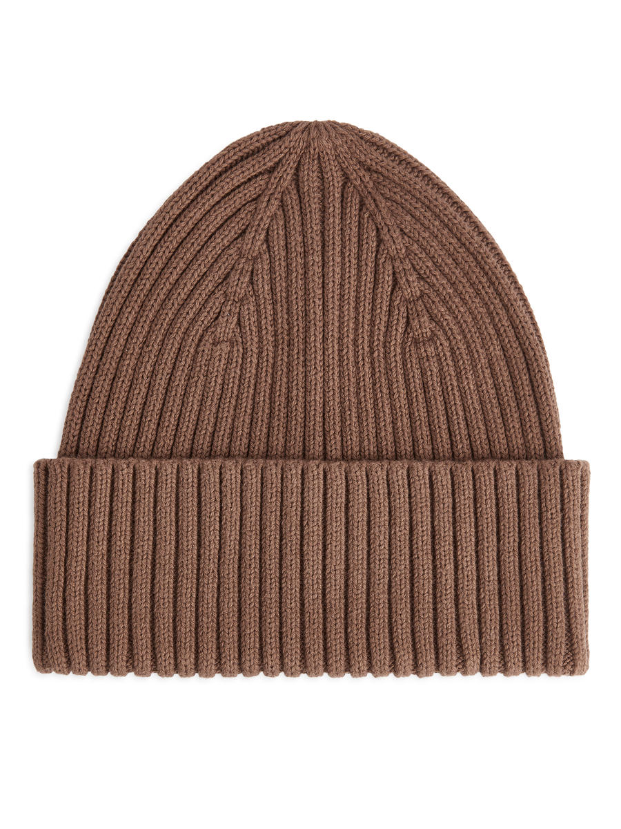 Rib Knit Beanie-#6D5548-9172