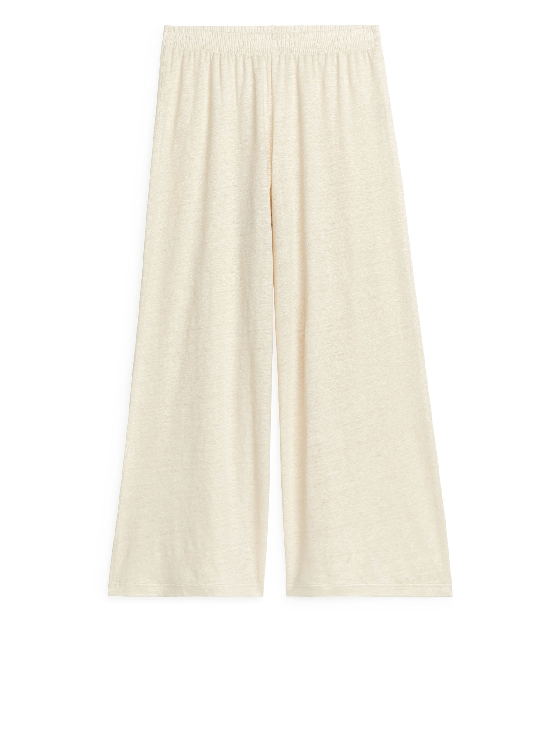 Fluid Linen Trousers-#DCD6C7-6863