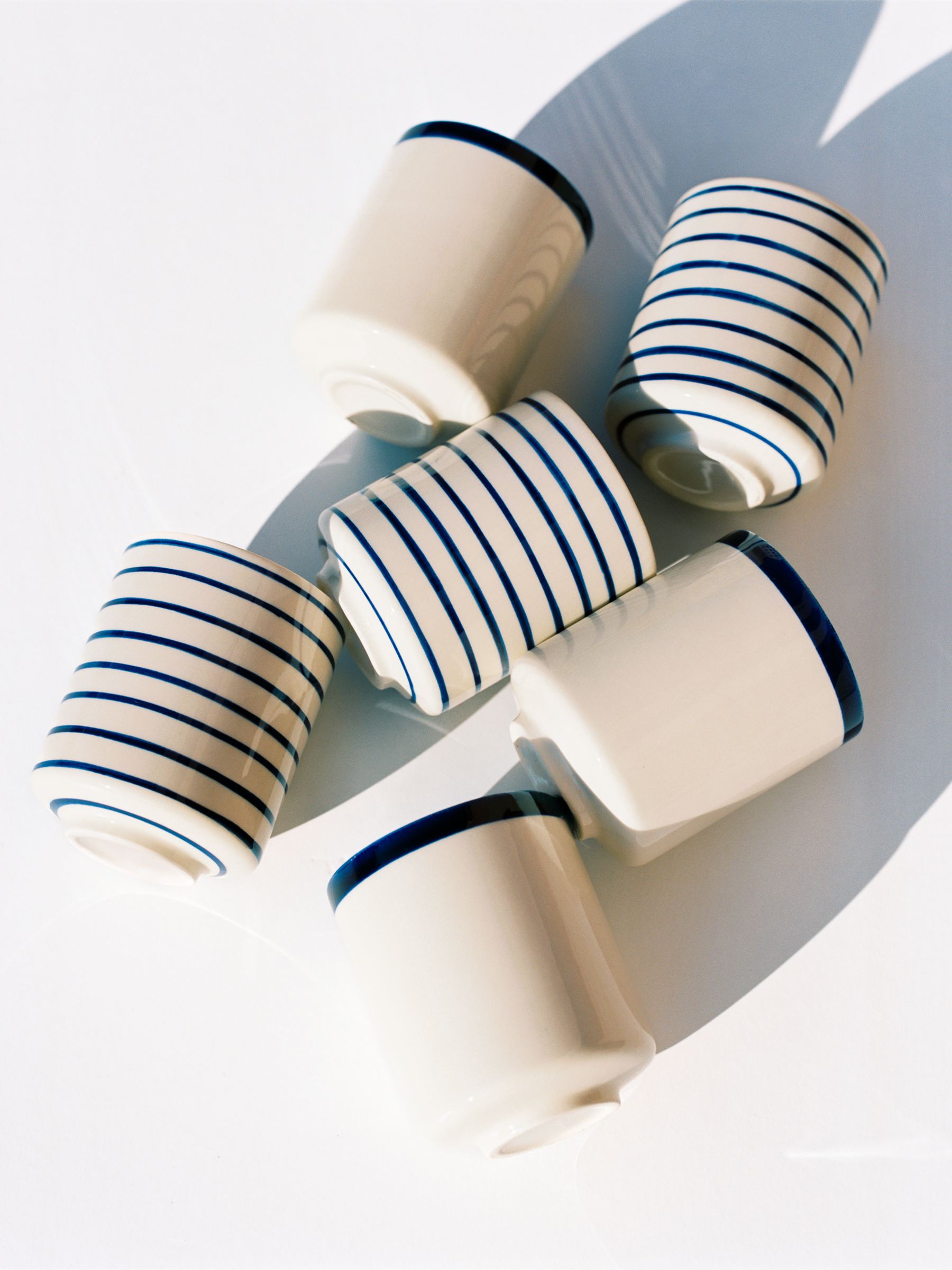 Stoneware Cups Set of 2 - White/Blue - Homeware - StillMedia/Environmental - 1