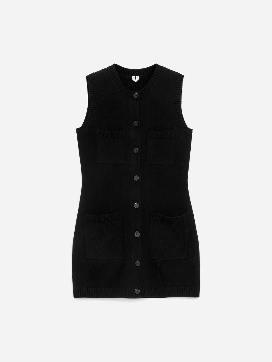 ARKET Women's  Sleeveless Knitted Dress Black,  size XXS