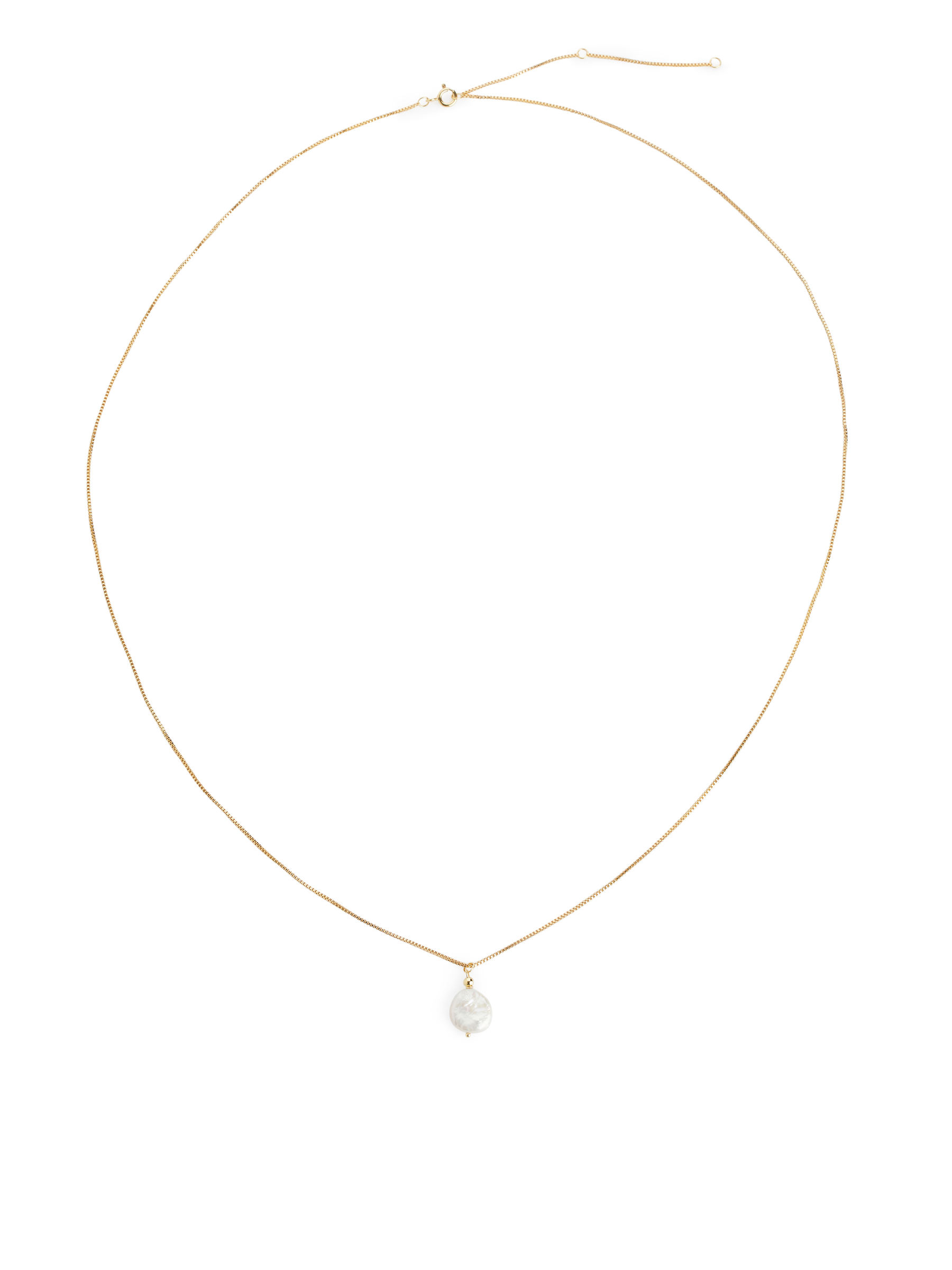 Freshwater Pearl Chain Necklace - Gold/White - Women - StillMedia/DescriptiveStillLife - 1