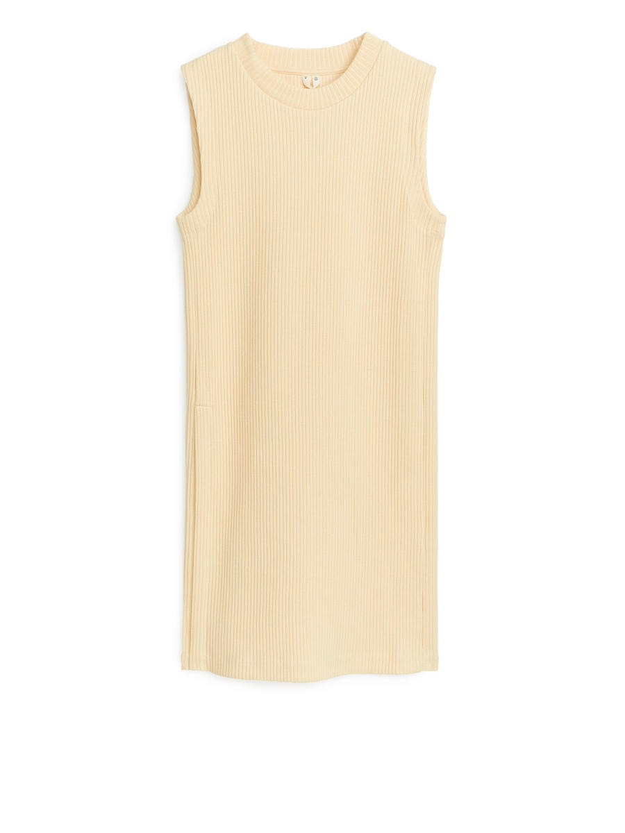 Sleeveless Rib Top-Beige-8210