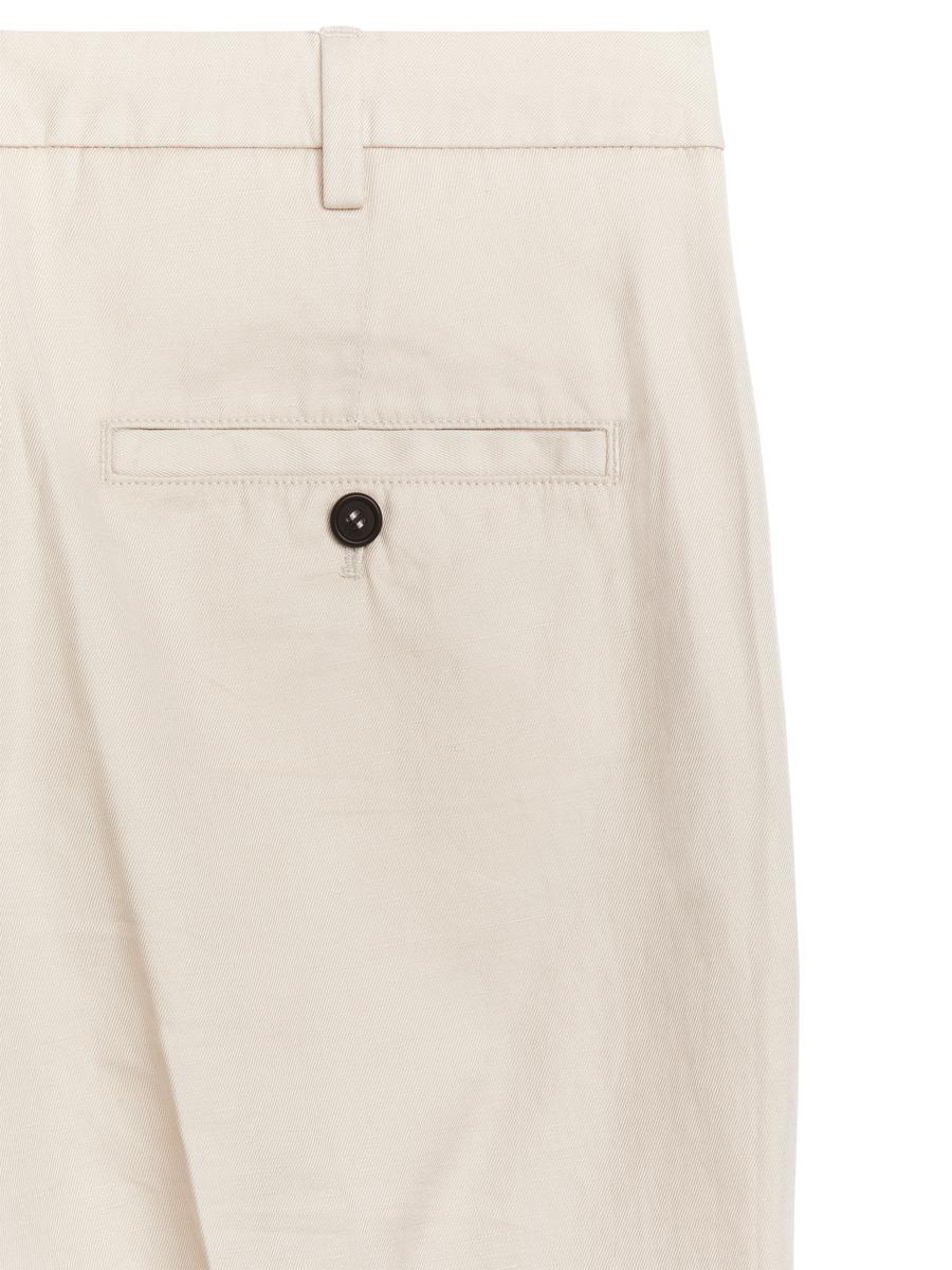 Regular Cropped Cotton-Linen Trousers - Off-White - Regular fit - Men - 1073202003