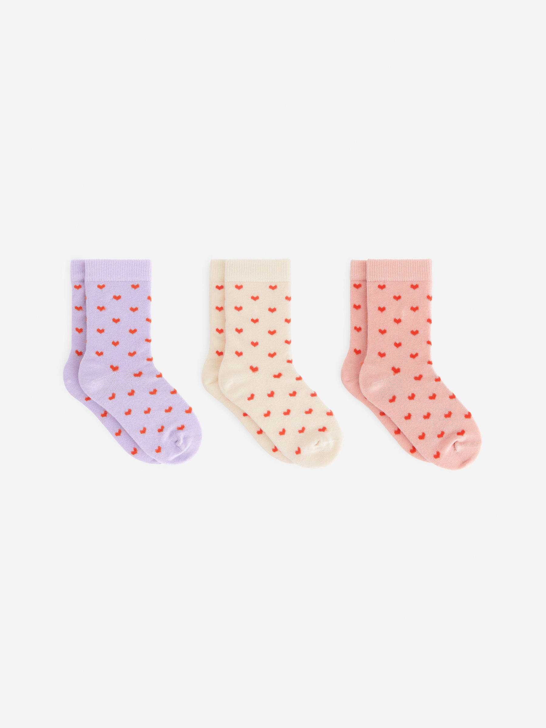 Cotton Socks Set of 3-#D1B3B3-11705