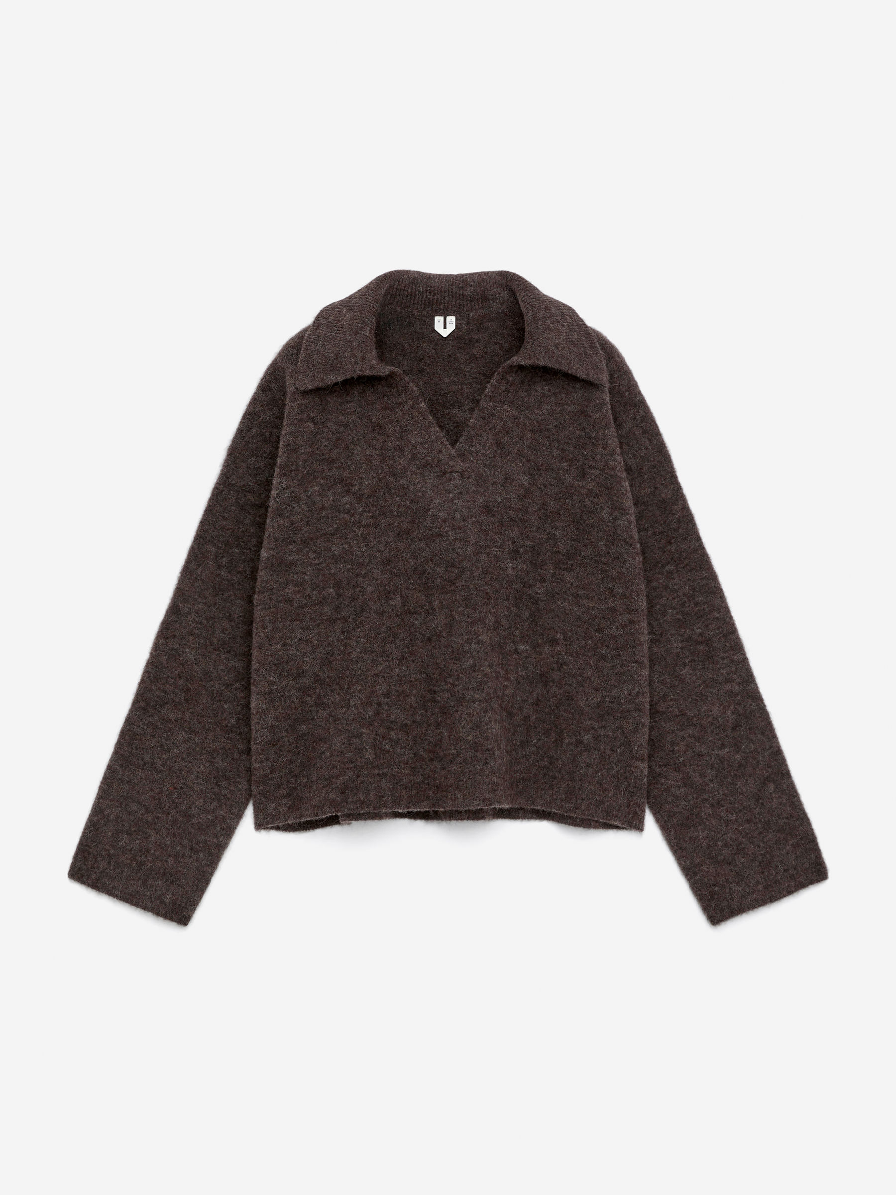 Alpaca-Wool Blend Jumper-#7A6B58-15947