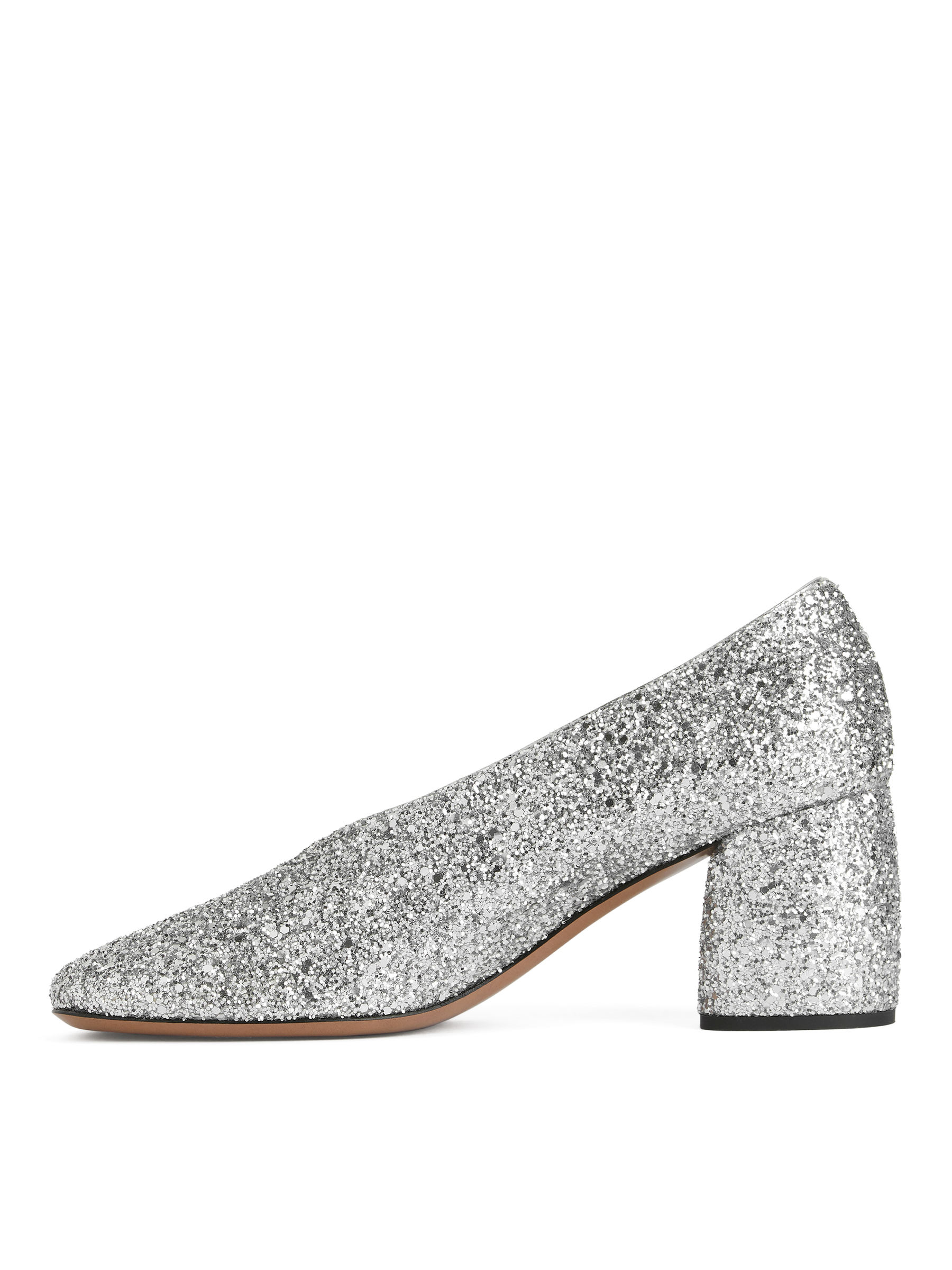 Décolleté glitterate con tacco a blocco - Argento - Women - StillMedia/DescriptiveStillLife - 1