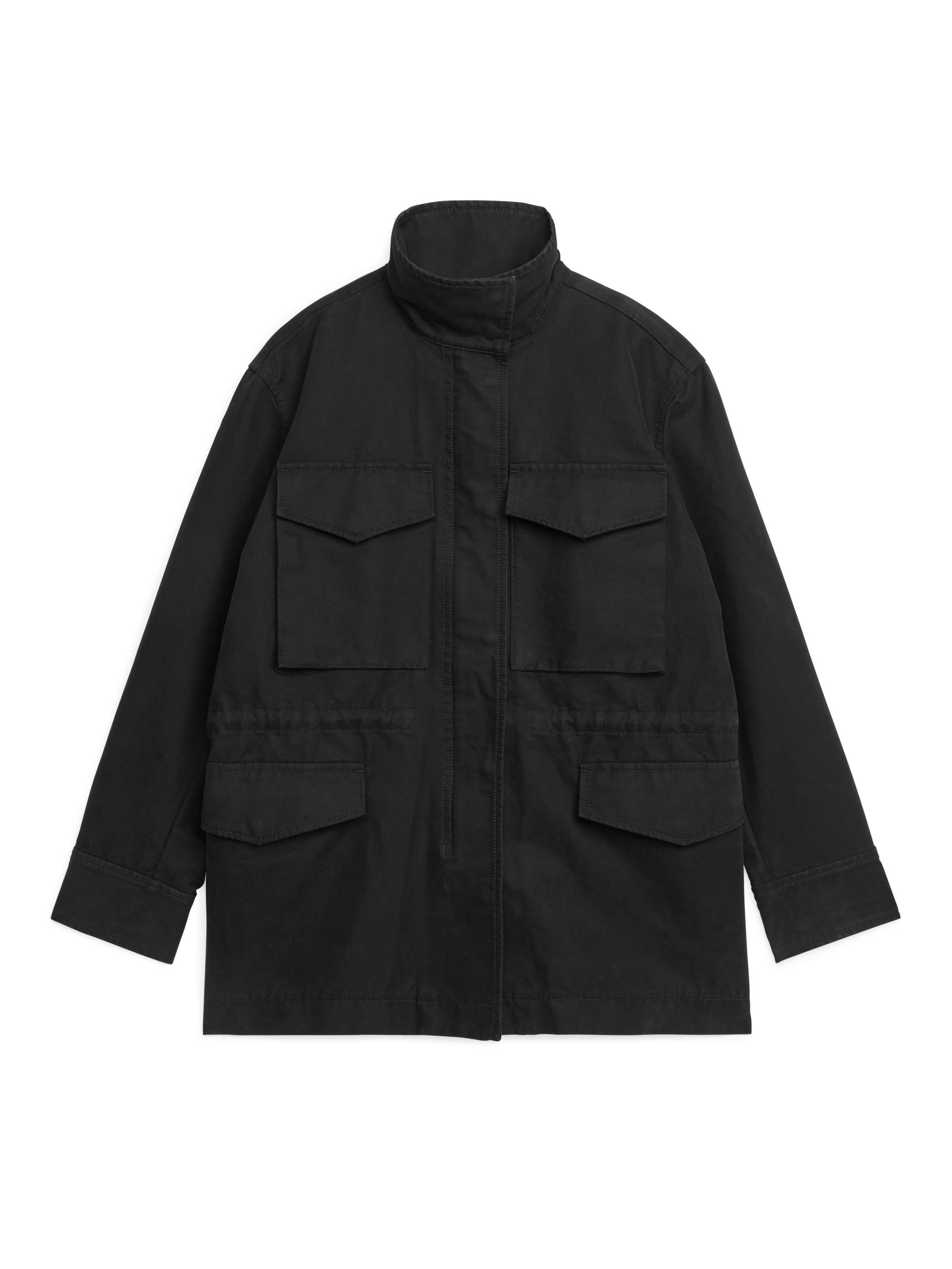 Cotton Utility Jacket - Black - Loose fit - Women - StillMedia/DescriptiveStillLife - 1