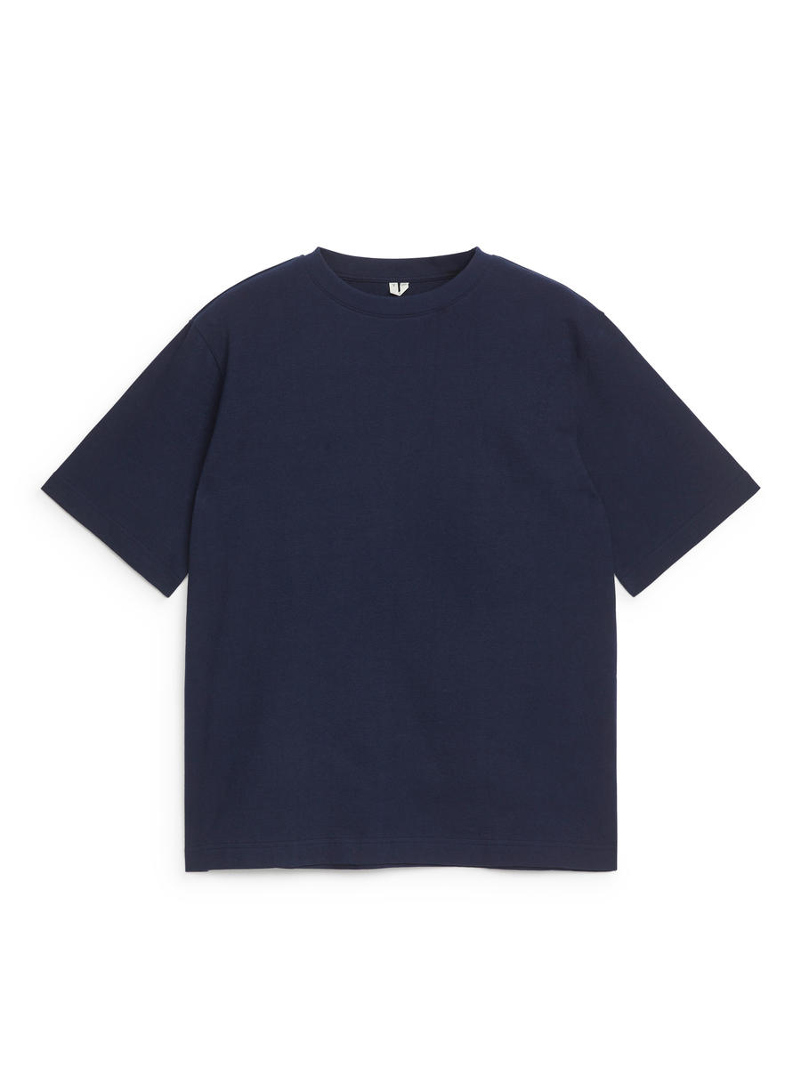 Bouclé Jersey T-Shirt - Dark Blue - Relaxed fit - Men - 1231807003