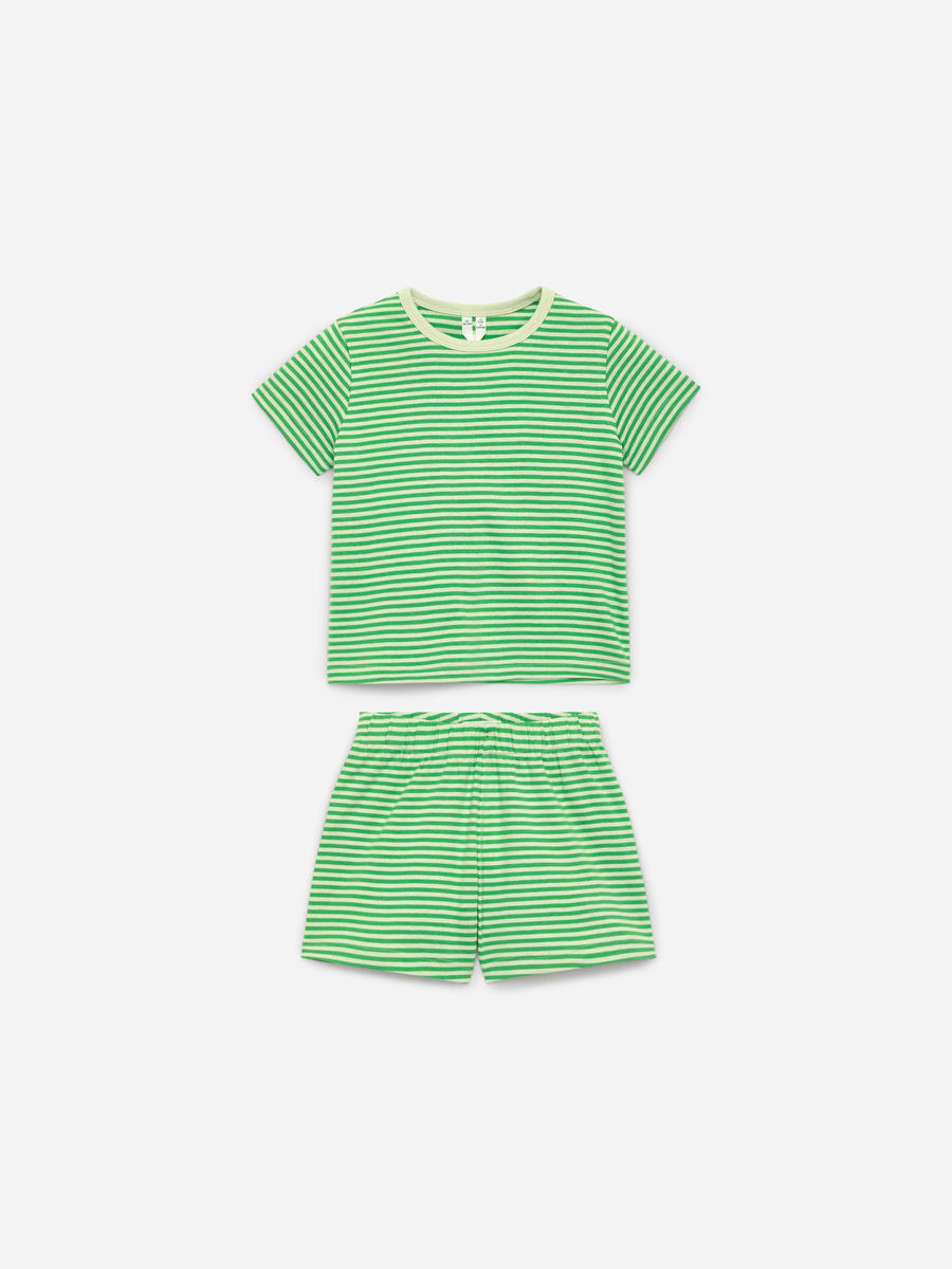 ARKET Kids   Short Jersey Pyjama Set Green,  size 98/104