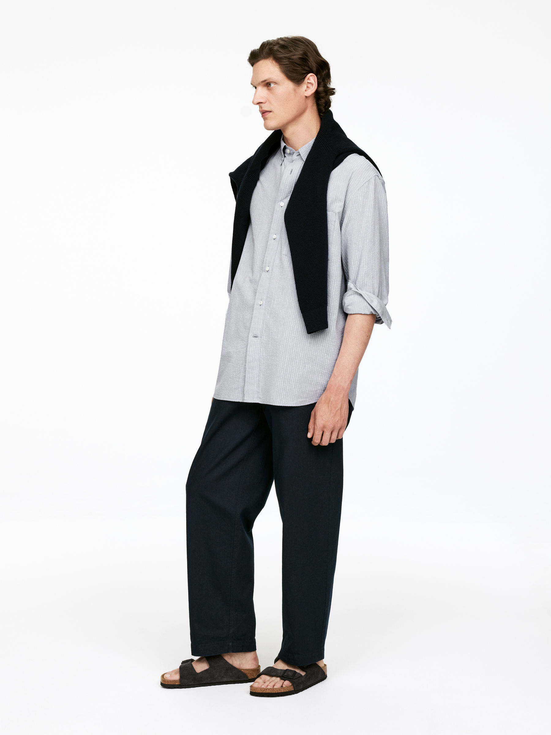 Relaxed Seersucker Shirt - Grey - Relaxed fit - Men - StillMedia/Lookbook - 4