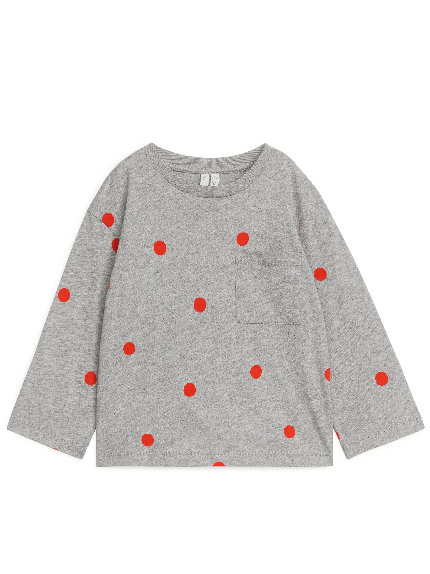 Camiseta de manga larga - Grey Melange/Red - Corte holgado - Children - StillMedia/DescriptiveStillLife - 1
