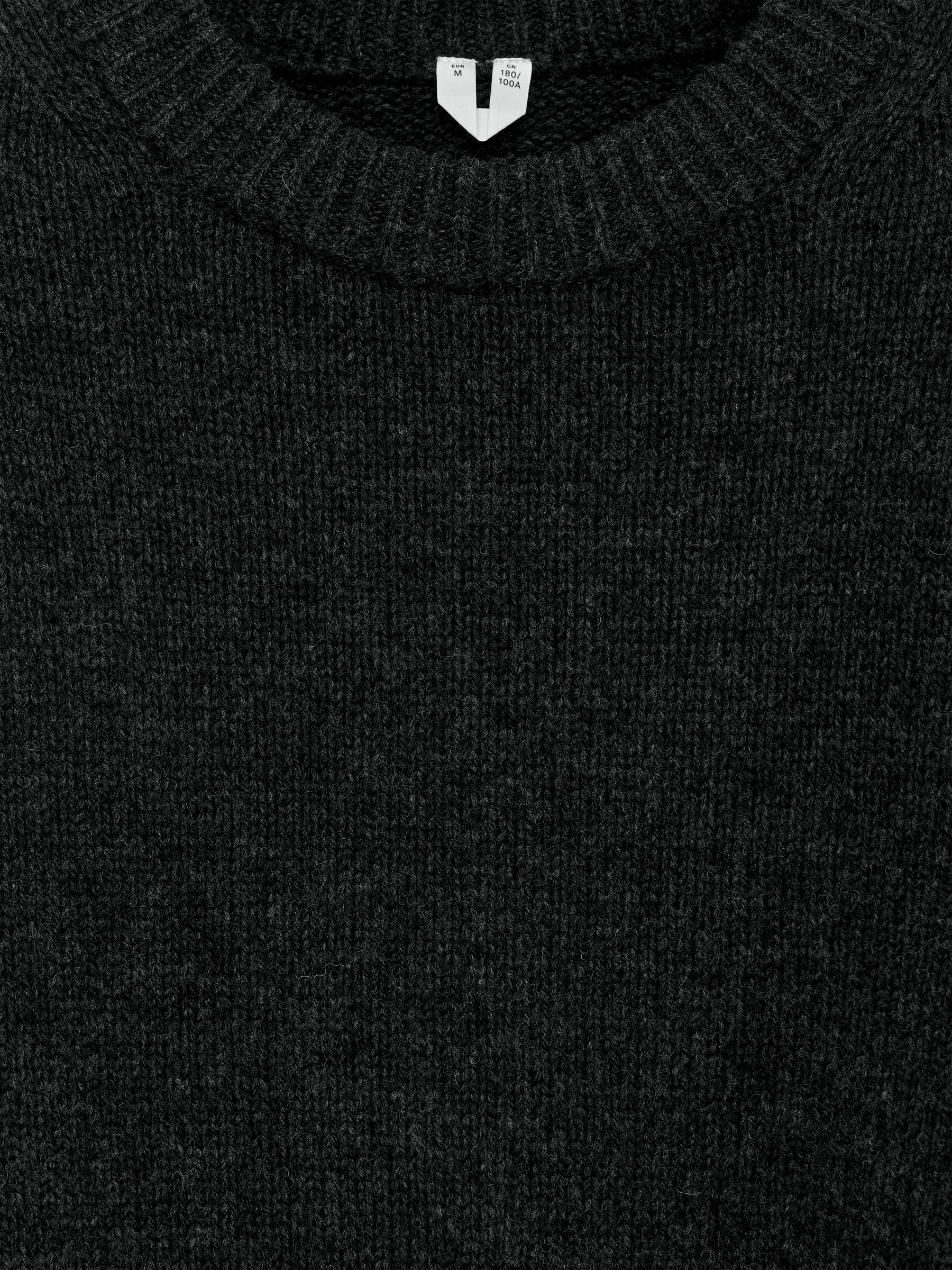 Heavy Knit Wool Jumper - Charcoal Melange - Relaxed fit - Men - StillMedia/DescriptiveDetail - 1
