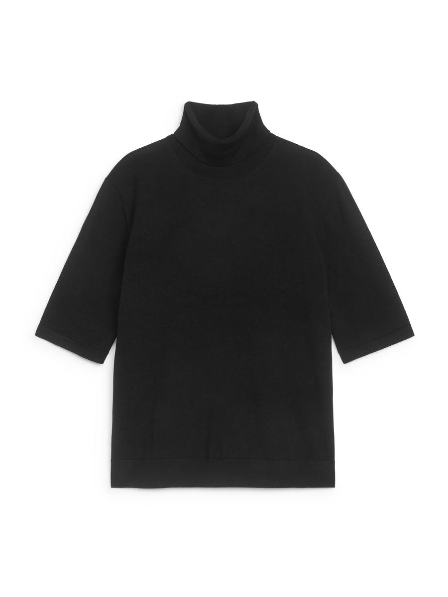 Short Sleeve Roll Neck Jumper Black Women ARKET NL