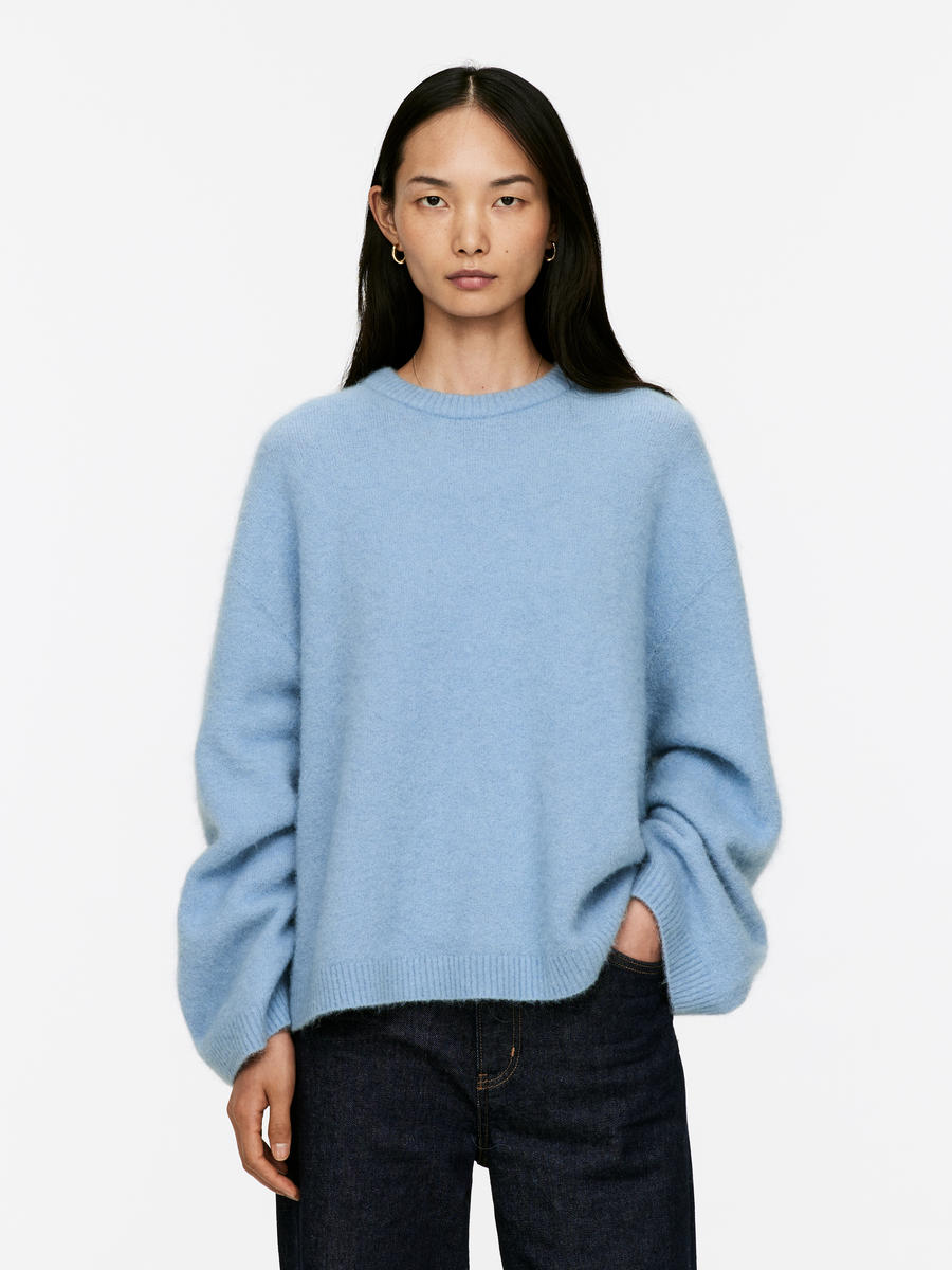 Alpaca-Wool Blend Jumper-#8898BA-13472