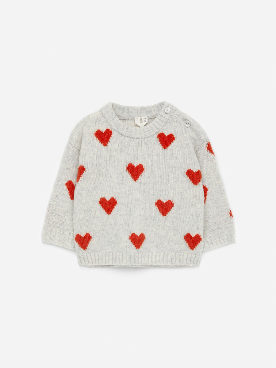 Intarsia Knitted Jumper-#C8C8C8-13579