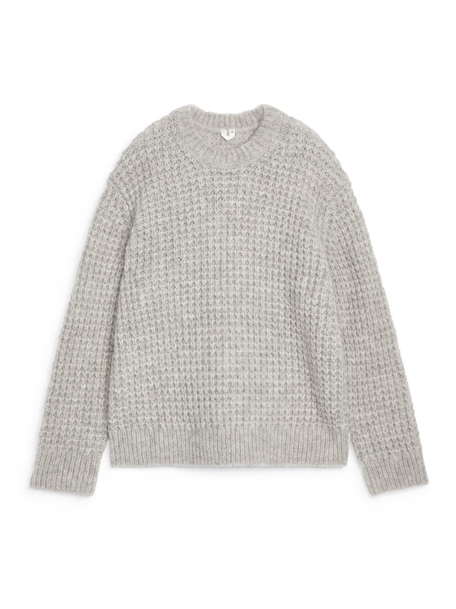 Relaxed Wool-Alpaca Jumper-#C0C3C6-13373