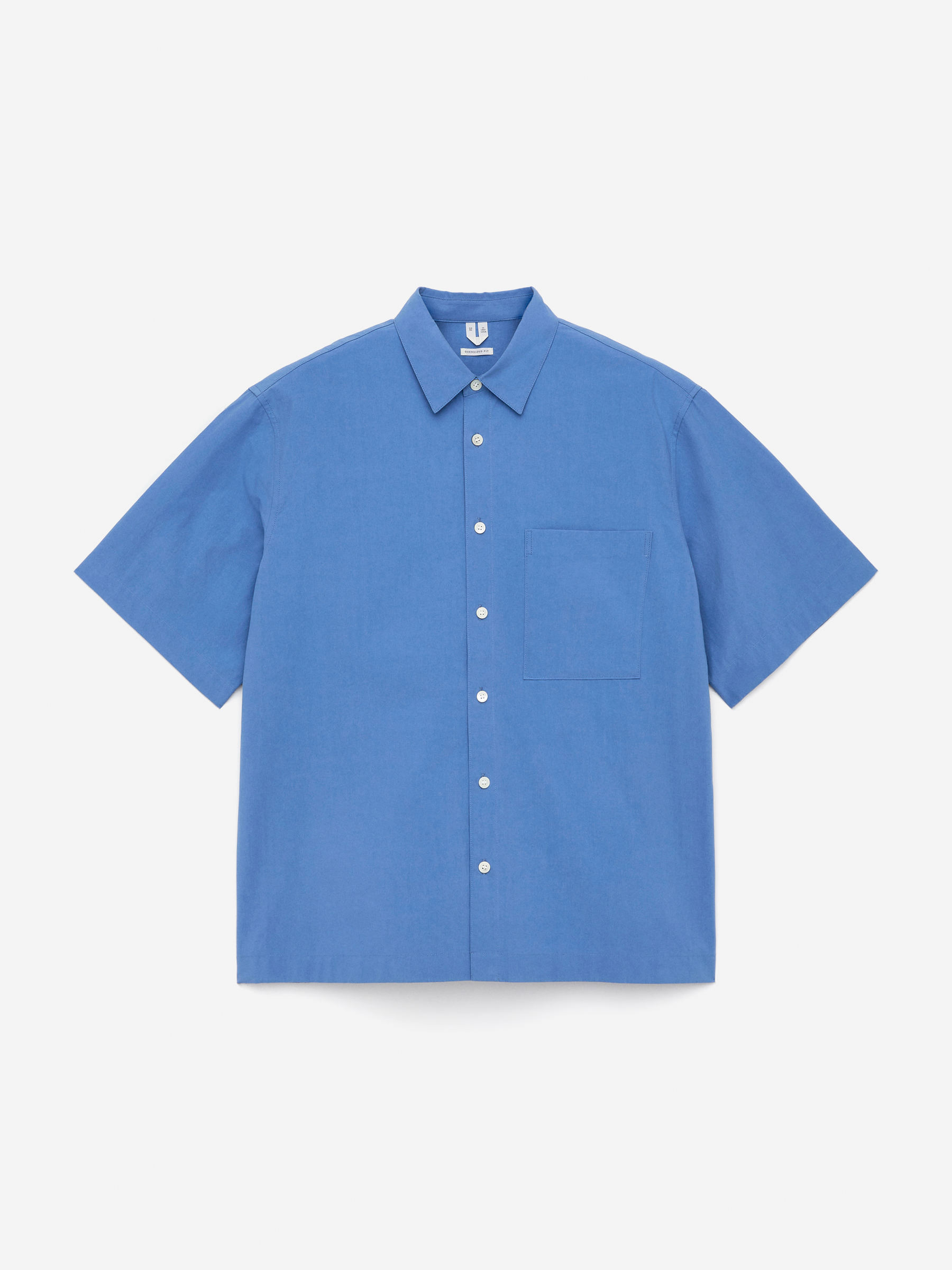 Oversized Poplin Shirt-#5B71A4-15590