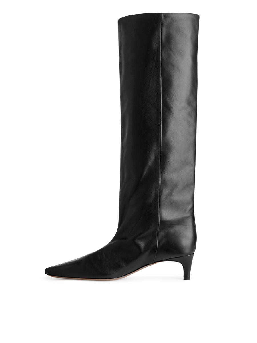 Spitze Boots mit untersetztem Absatz-#272628-6933