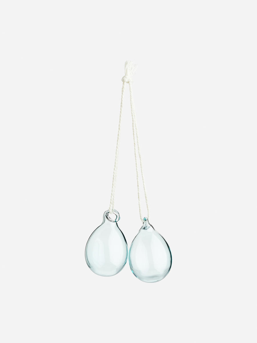 Lot de 2 œufs en verre - Transparent/Bleu - Maison et décoration - 1146289009