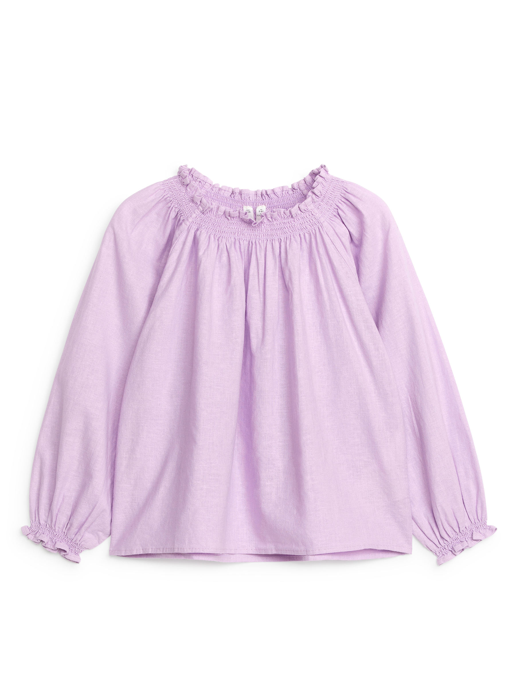 Gathered Linen Blouse-#B196C8-5409