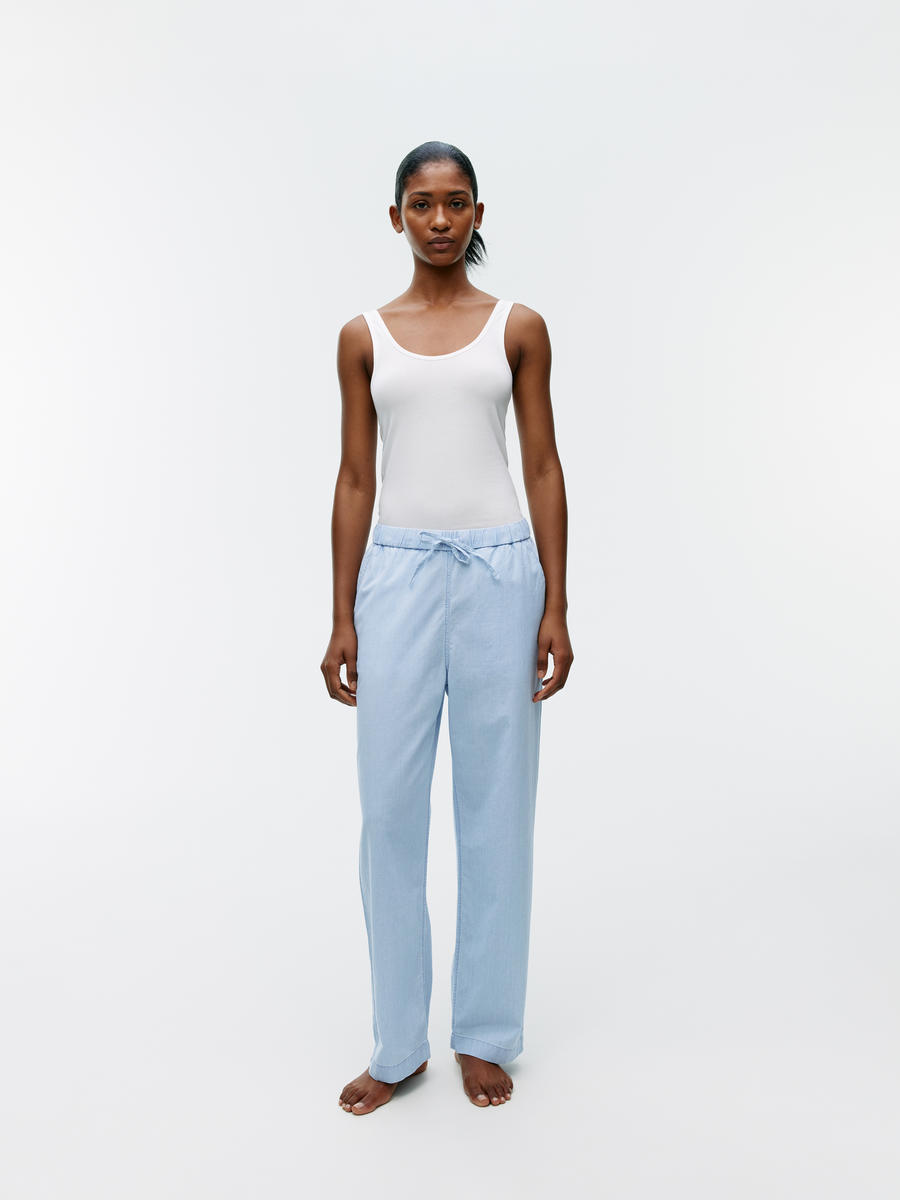 Light Denim Drawstring Trousers - Blue - Relaxed fit - Women - 1199791001