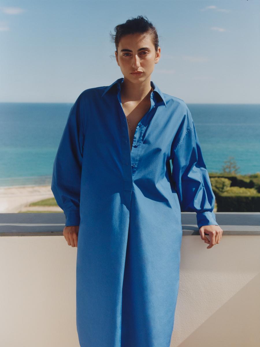 Oversize Shirt Dress - Blue - Oversized - Women - 1231392001