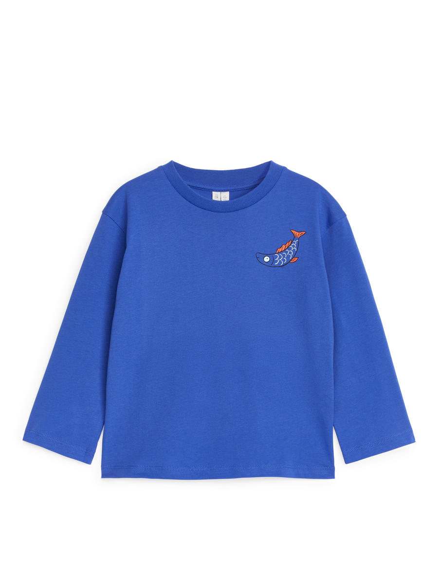 Long-Sleeve T-Shirt - Bright Blue - Loose fit - Children - 1019255017