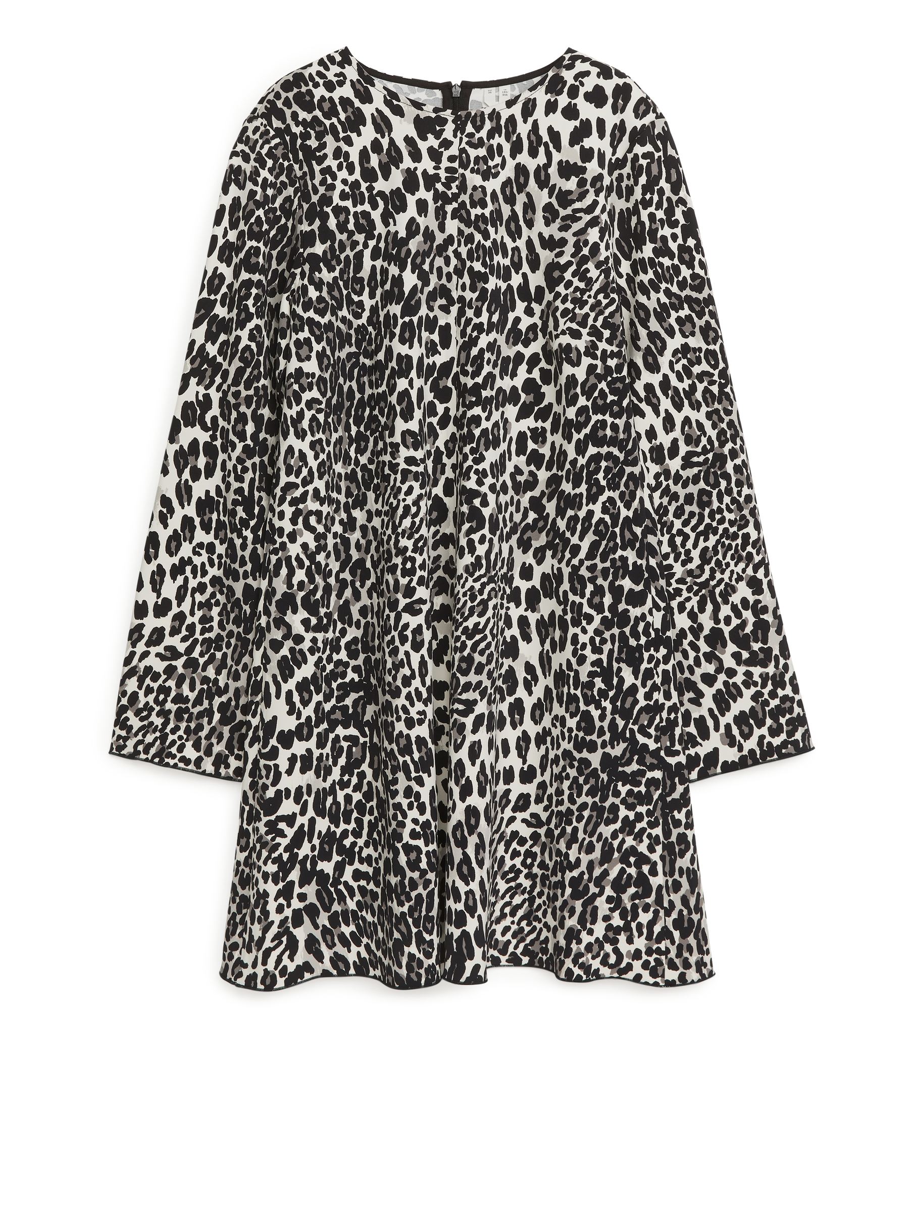 Printed A-line Dress-#DCD6C7-618