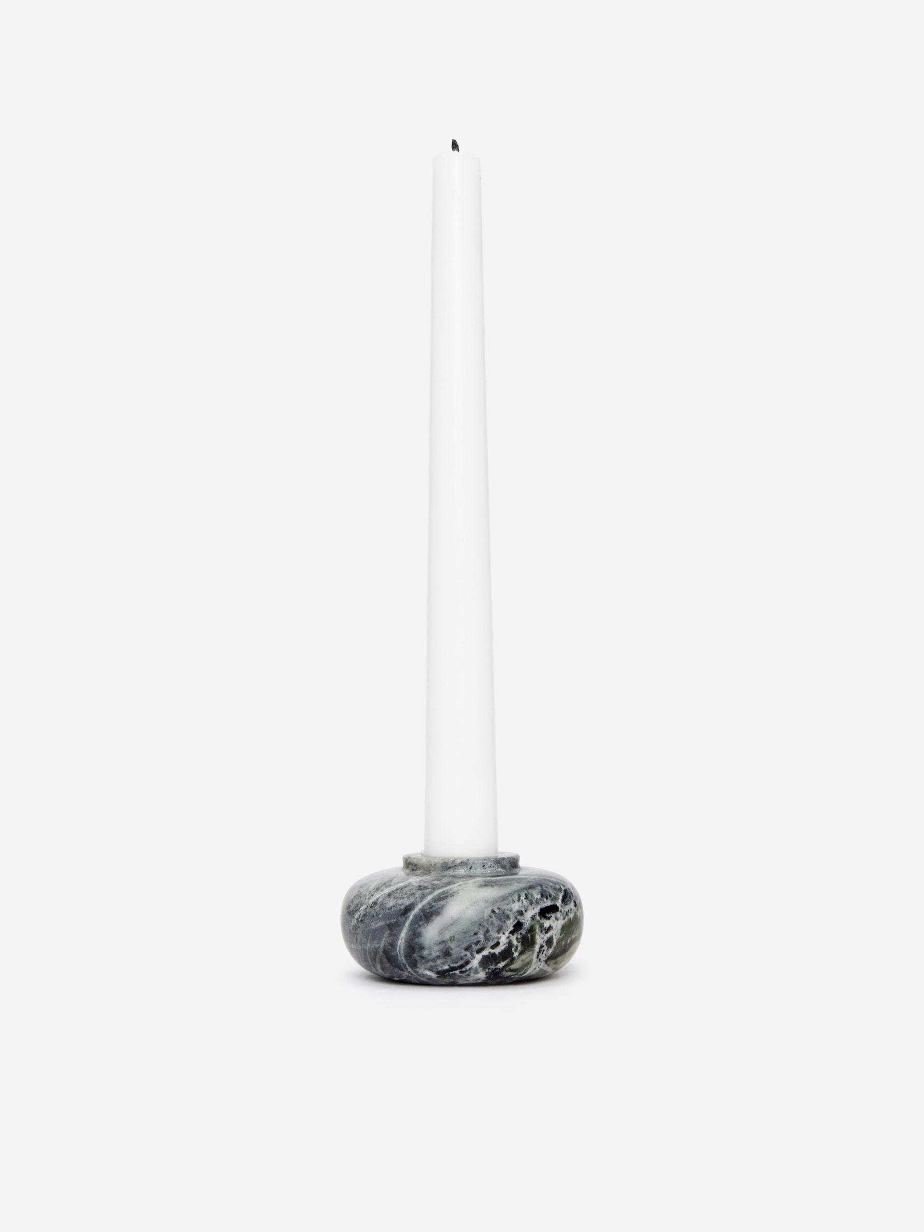 Marble Candle Holder-#7C8286-12958