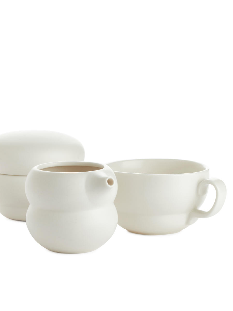 Stoneware Creamer-#FFFFFF-7411