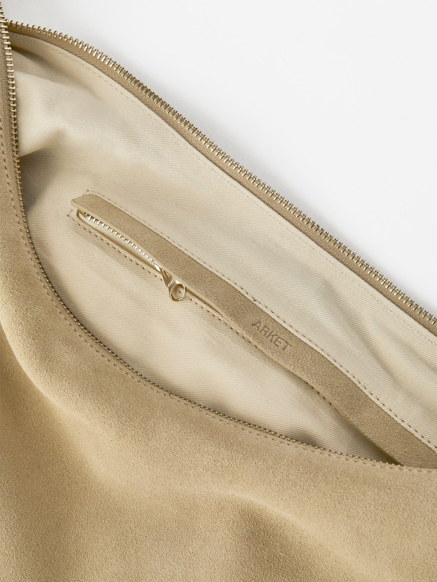 Curved Suede Bag - Beige - Women - StillMedia/DescriptiveDetail - 4