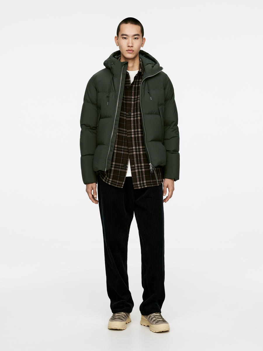 Dark green puffer jacket mens online