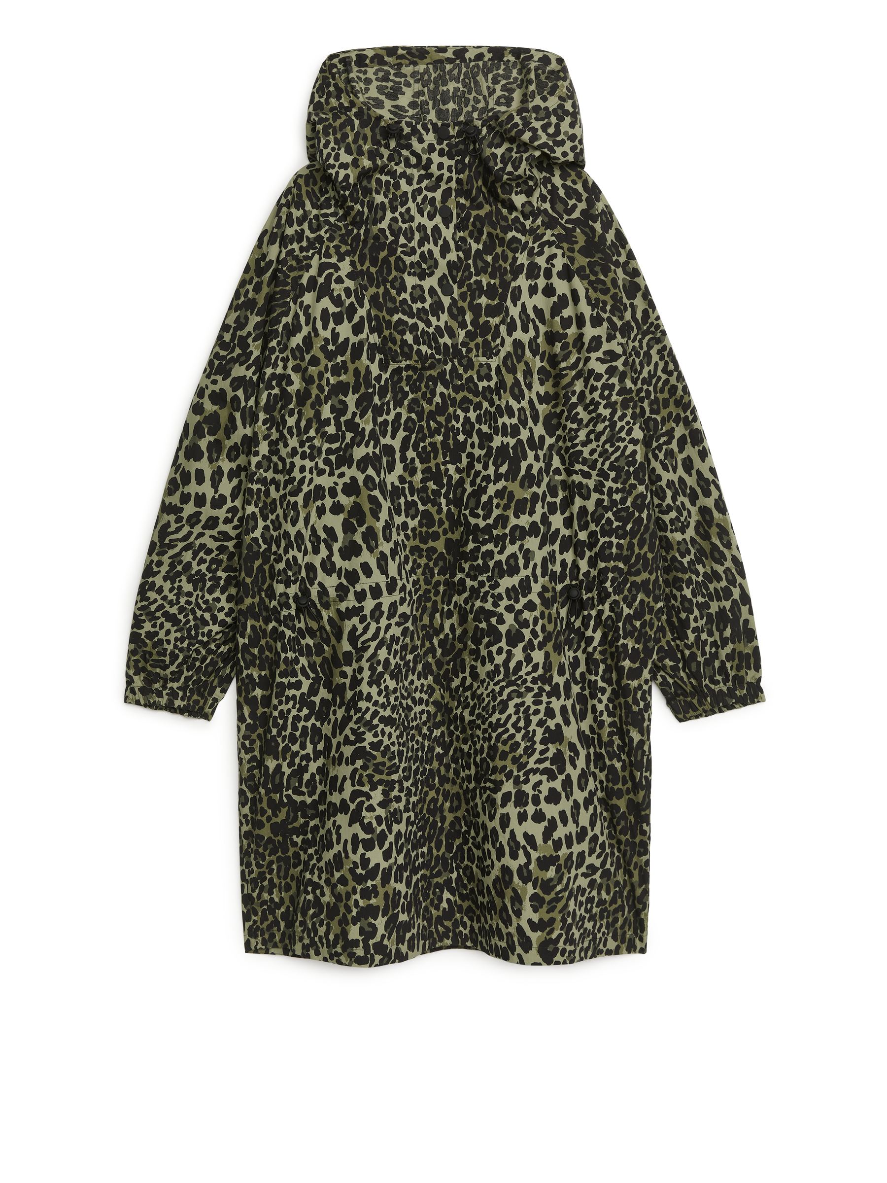 Hooded Cotton Dress-#7C775F-803